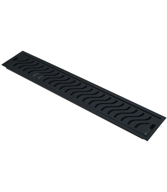 Black Wave Shower Drain Channel Side Hole (SS 304 Grade) Black Wave Shower Drain Channel Side Hole (SS 304 Grade)
