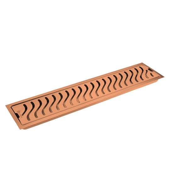 Rose Gold (PVD) Wave Shower Drain Channel (SS304 Grade) Rose Gold (PVD) Wave Shower Drain Channel (SS304 Grade)