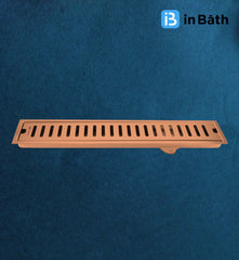 Rose Gold (PVD) Classic Shower Drain Channel (SS 304 Grade) Rose Gold (PVD) Classic Shower Drain Channel (SS 304 Grade)