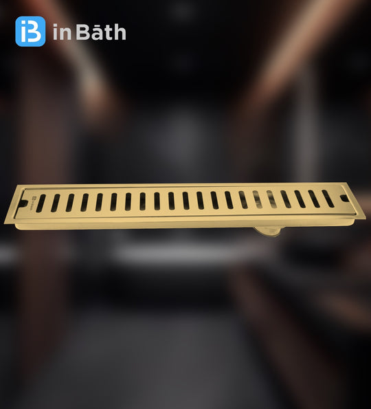 Gold (PVD) Classic Shower Drain Channel (SS304 Grade) Gold (PVD) Classic Shower Drain Channel (SS304 Grade)