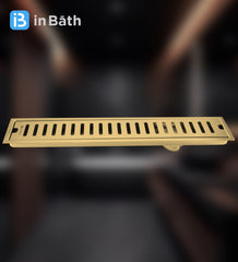 Gold (PVD) Classic Shower Drain Channel (SS304 Grade) Gold (PVD) Classic Shower Drain Channel (SS304 Grade)