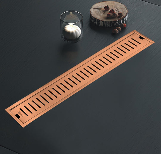 Rose Gold (PVD) Classic Shower Drain Channel (SS 304 Grade) Rose Gold (PVD) Classic Shower Drain Channel (SS 304 Grade)