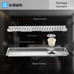 InBath Elite Wave Shower Drain Channel with Collar (SS 304) InBath Elite Wave Shower Drain Channel with Collar (SS 304)