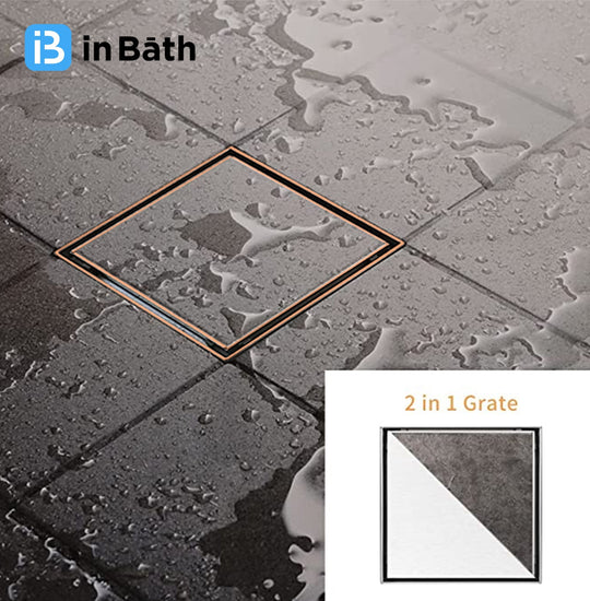 Rose Gold Square Tile Insert Drain Rose Gold Square Tile Insert Drain