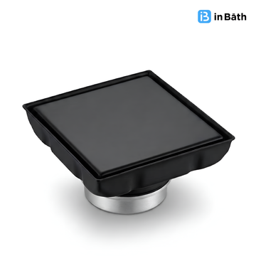 Black Square Tile Insert Drain