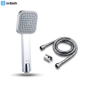 Square Hand Shower with SS Flexible Pipe & Hook