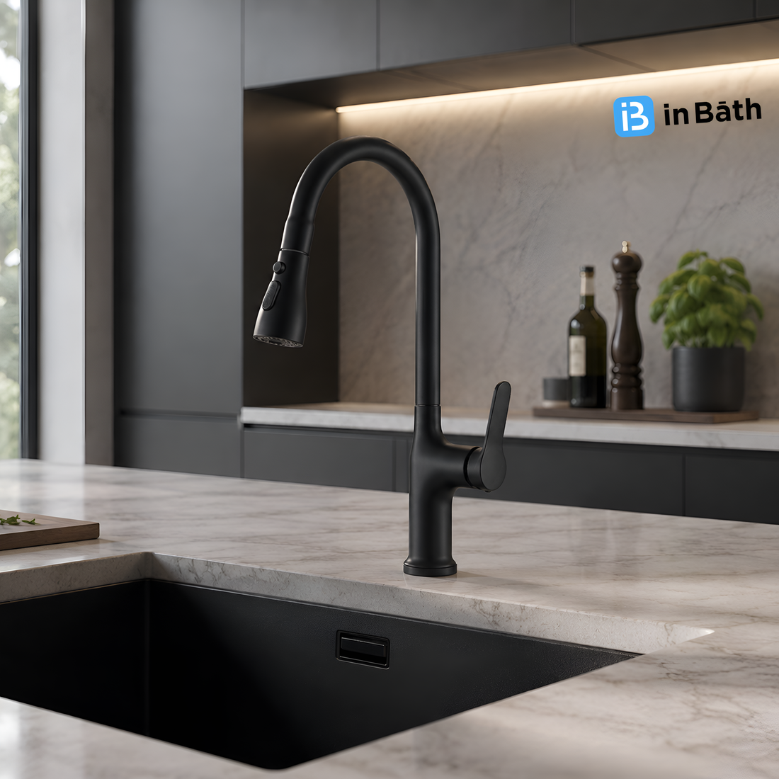 Pull Out Sink Mixer (Black)