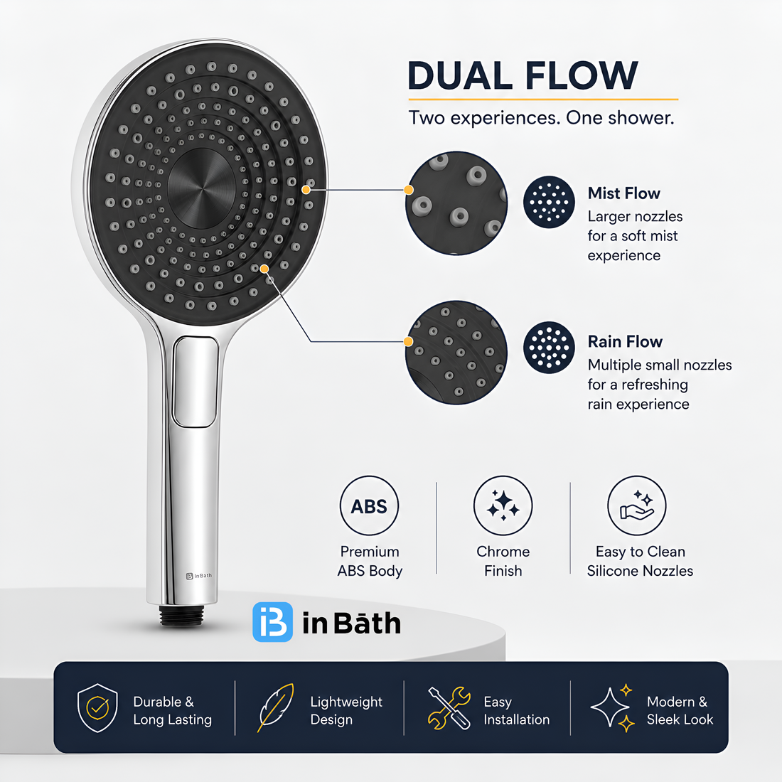 Spykar(R) 3 Function Hand Shower Only For Bathroom
