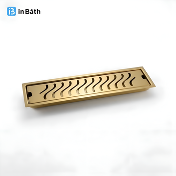 Gold (PVD) Wave Shower Drain Channel (SS 304 Grade)