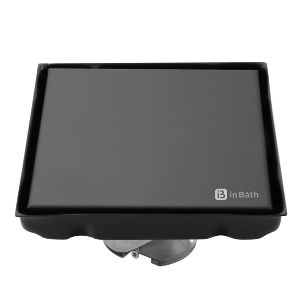 Black Square Tile Insert Drain