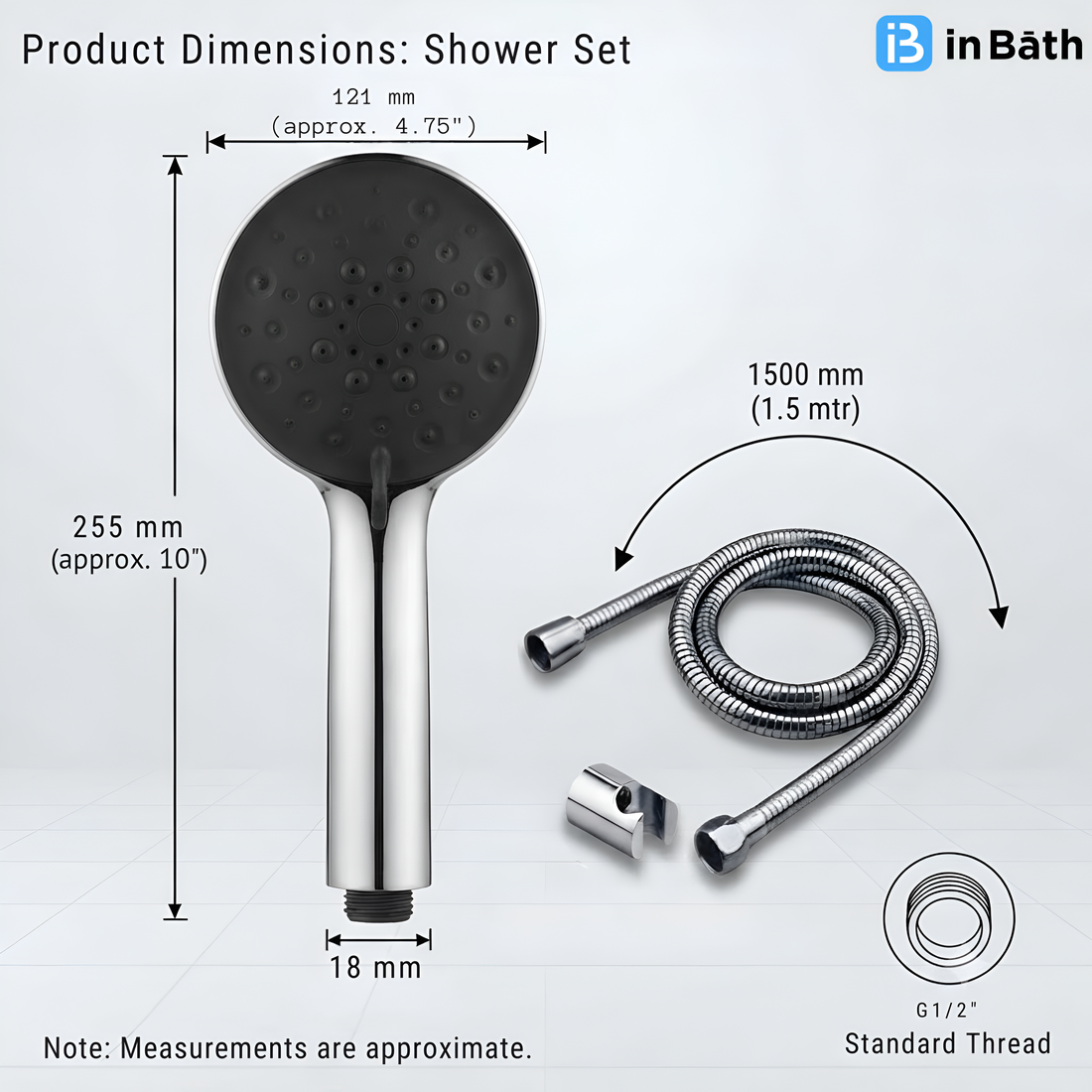 Glory Hand Shower With SS Flexible Pipe & Hook