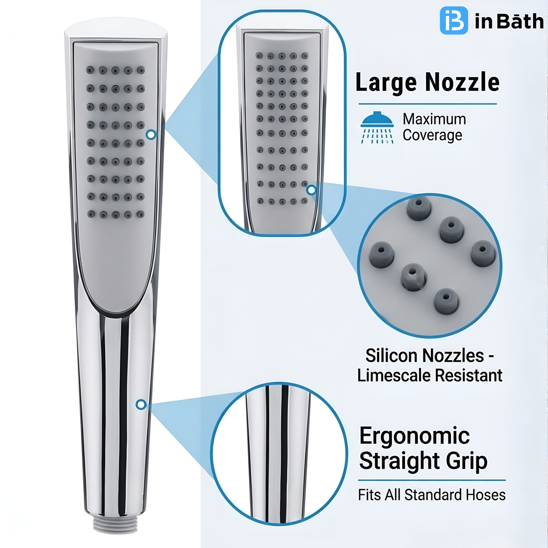 Omega Hand Shower with SS Flexible Pipe & Hook