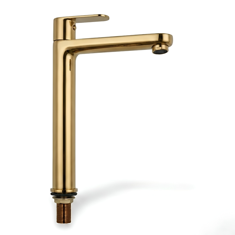 Extended 12 Inches Pillar Cock For Basin (Gold)