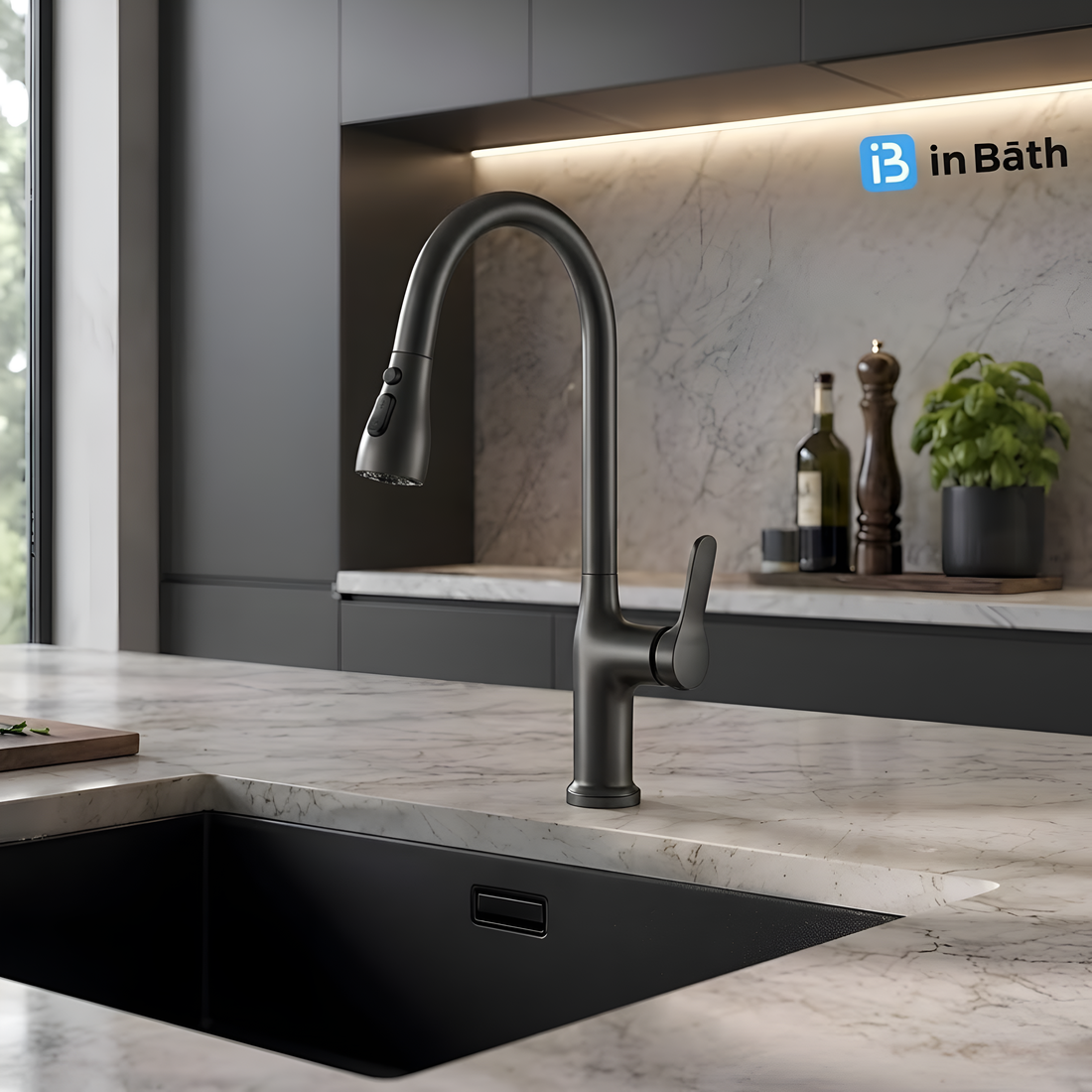 Pull Out Sink Mixer (Grey)