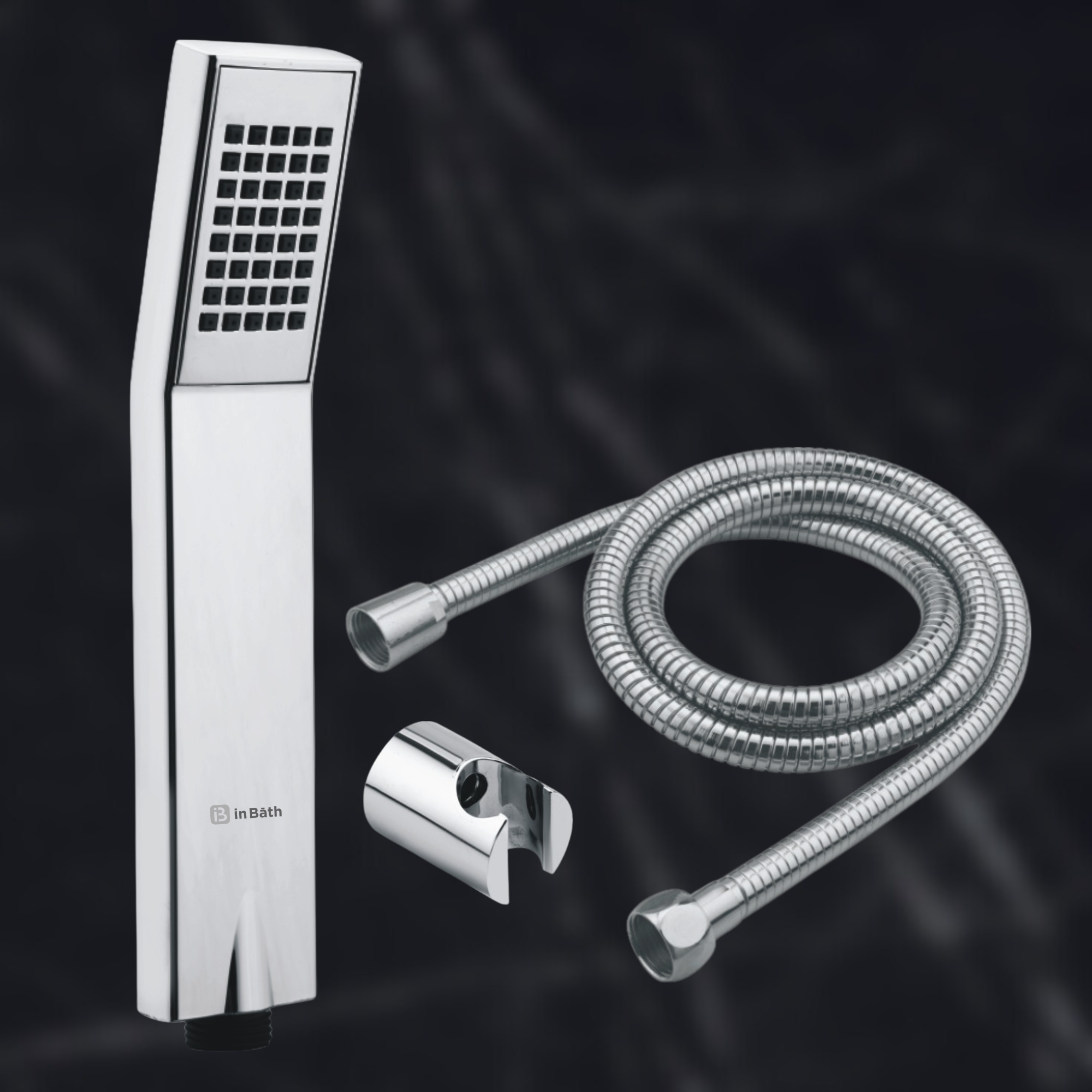Sleek Hand Shower With SS Flexible Pipe & Hook – inBath
