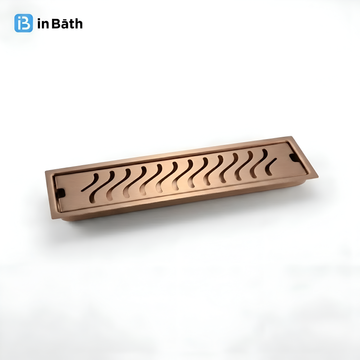 Rose Gold (PVD) Wave Shower Drain Channel (SS304 Grade)
