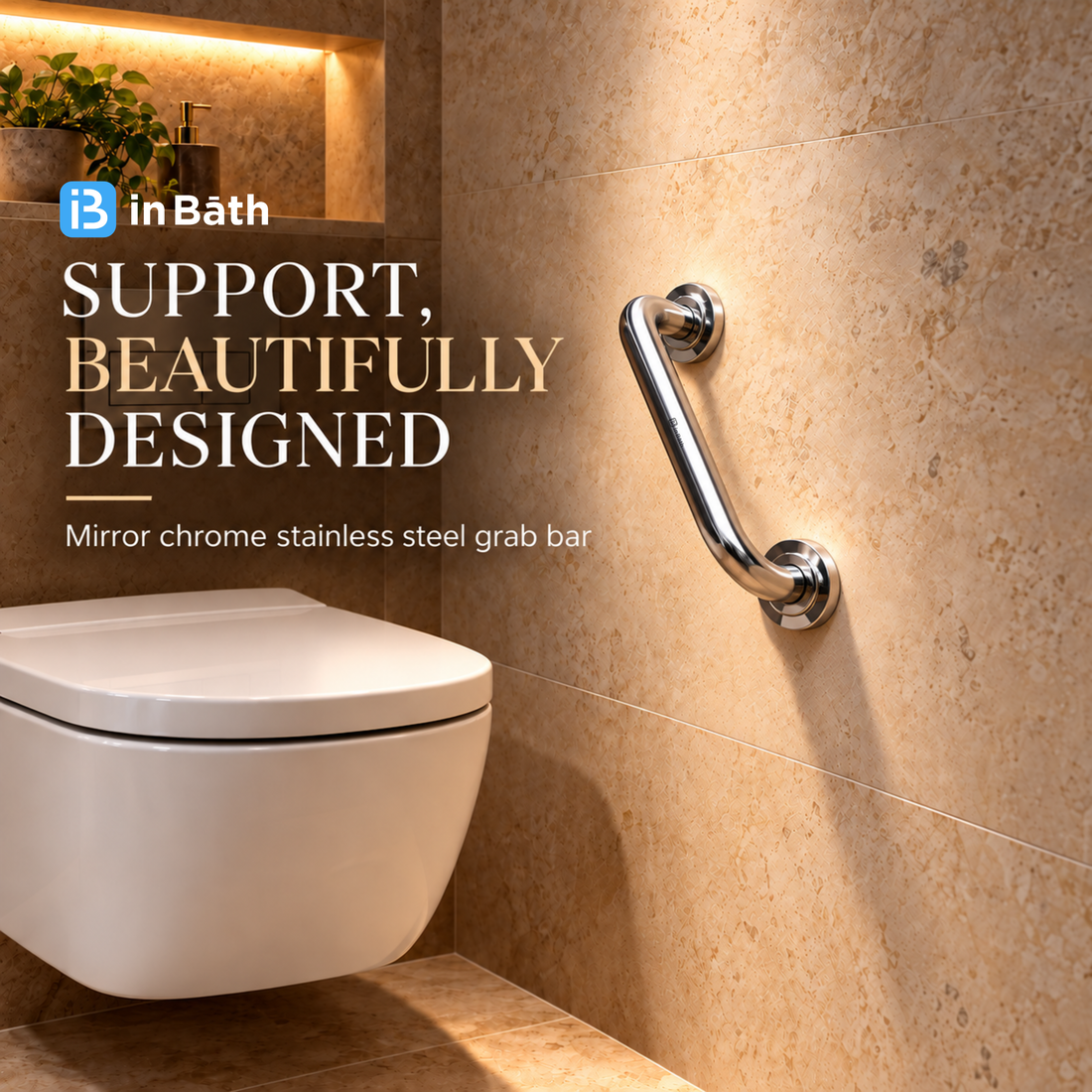 Grab Bar SS304 Grade Chrome Finish