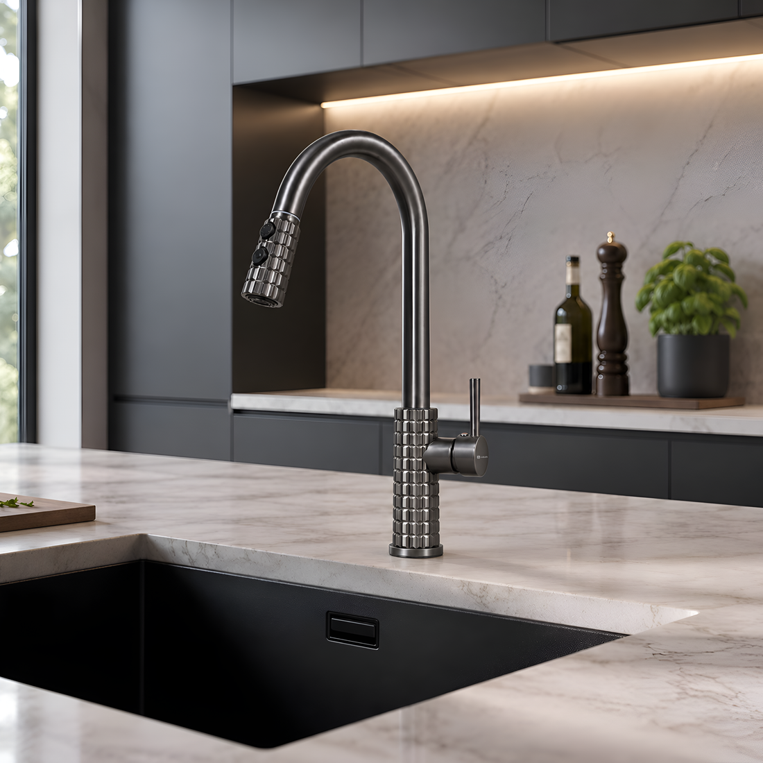 Pull Out Sink Mixer Gun metal