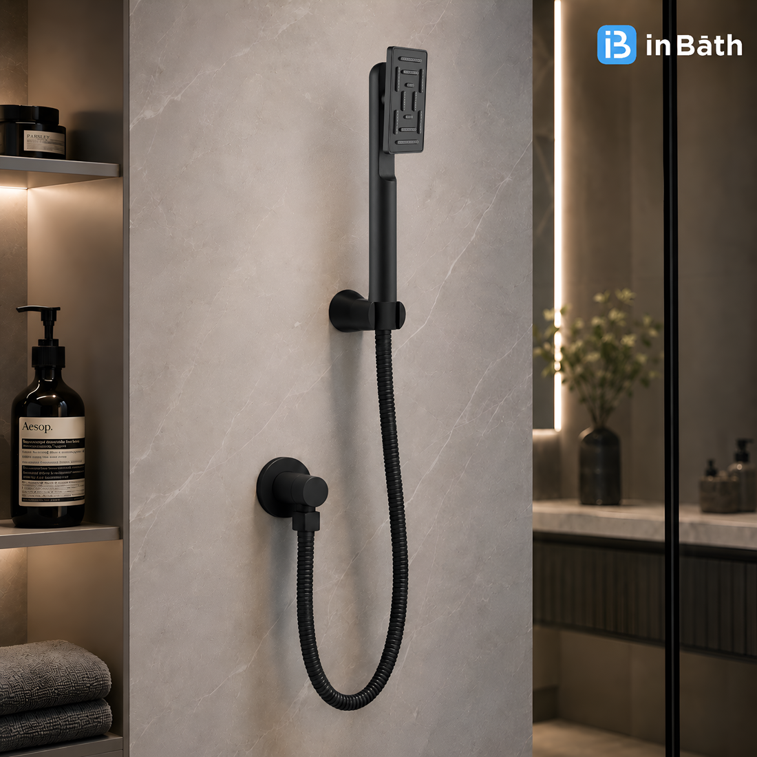 Black Mazzey Rectangular Hand Shower