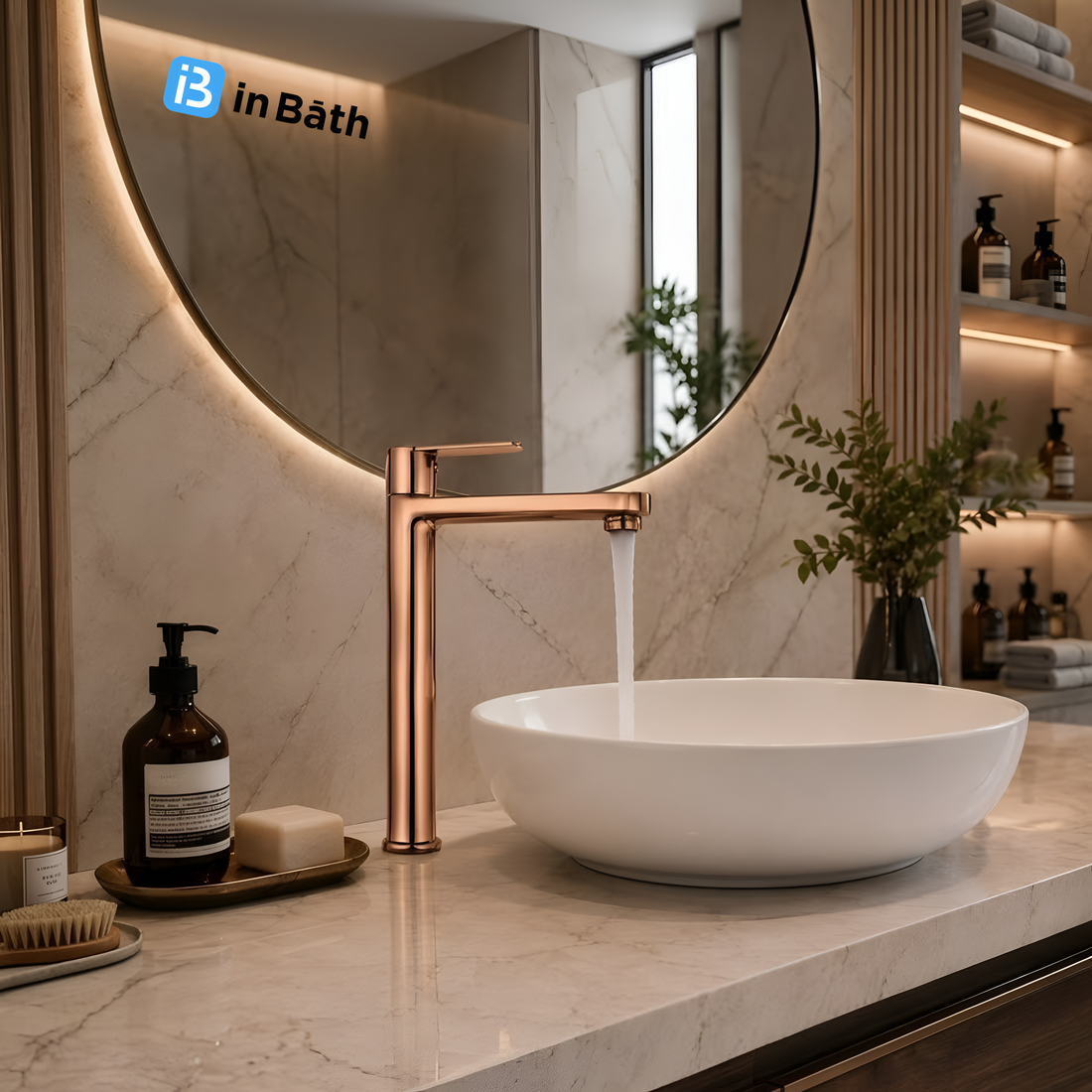 Extended 12" Pillar Cock For Basin (Rose Gold)