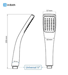 Flipper Hand Shower with SS Flexible Pipe and Hook