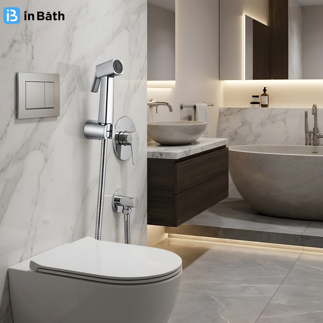 Kubix Health Faucet With Hose Pipe & Wall Hook