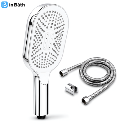 Inox Hand Shower With SS Flexible Pipe & Hook