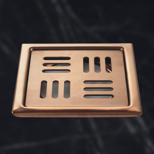 Arena Rose Gold Square Floor Drain (SS 304 Grade)