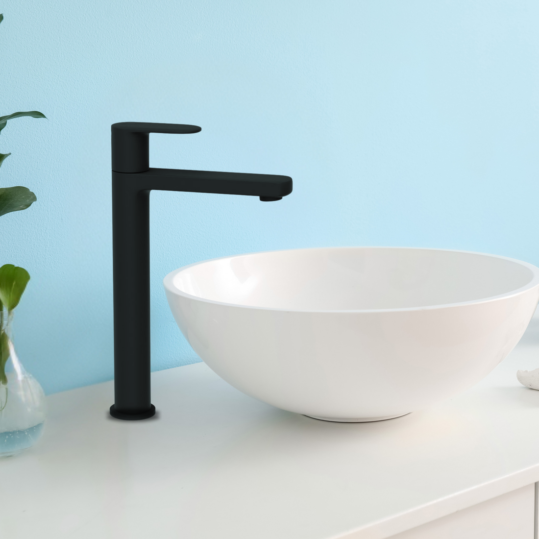 Extended 12" Pillar Cock For Basin (Black)