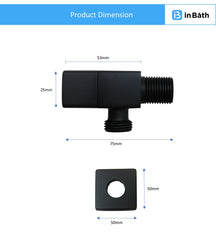 Black Square Angle Valve For Bathroom & Kitchen