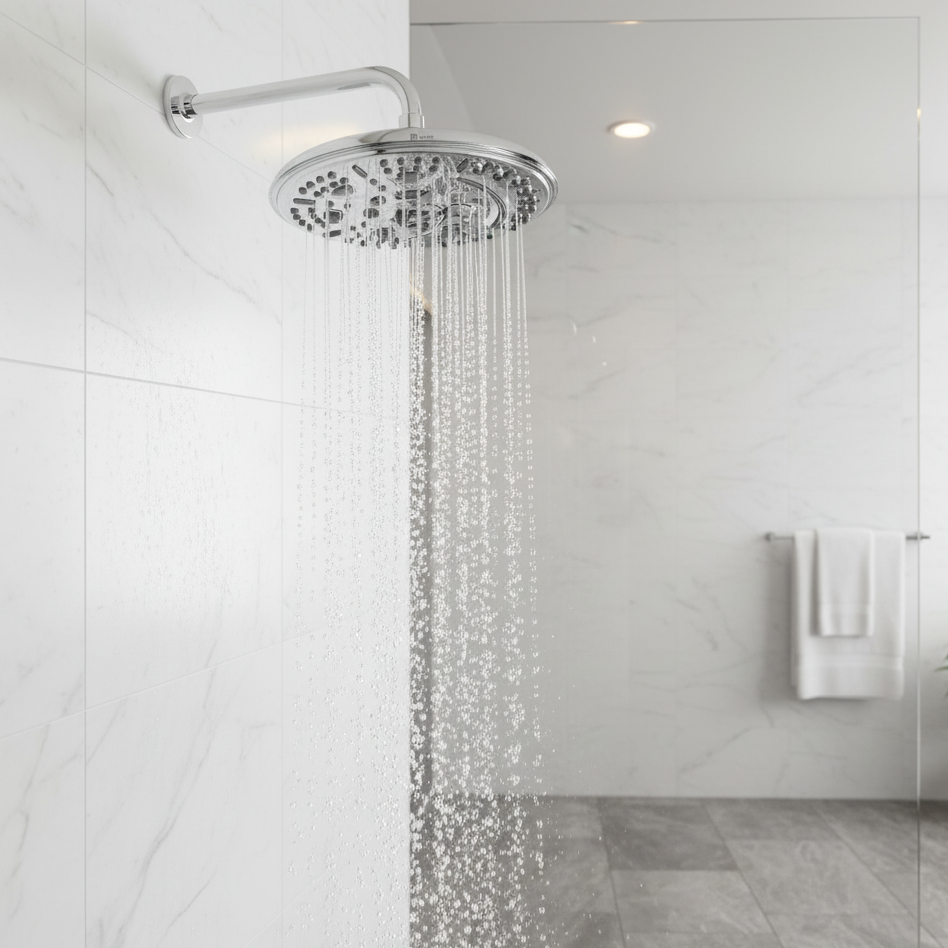 Elevate 8 Inches Round Multi Flow Overhead Shower