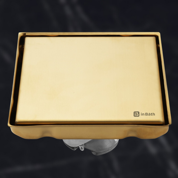 Gold Square Tile Insert Drain