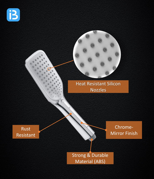 Spike Hand Shower With SS Flexible Pipe & Hook