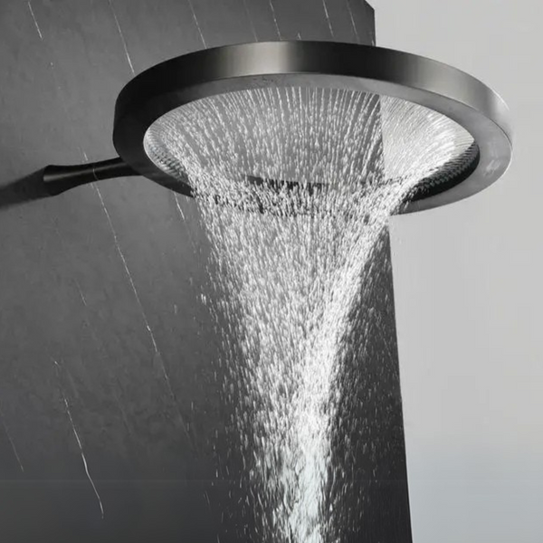 Aqua Ring 16 Inches Overhead Shower (Black)