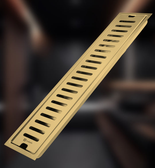 Gold (PVD) Classic Shower Drain Channel (SS304 Grade)