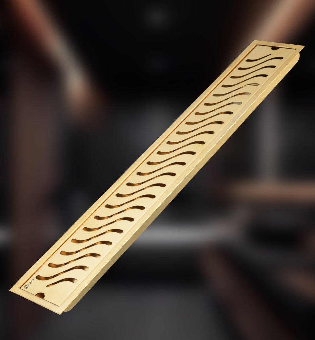 Gold (PVD) Wave Shower Drain Channel (SS 304 Grade)