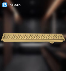 Gold (PVD) Wave Shower Drain Channel (SS 304 Grade)