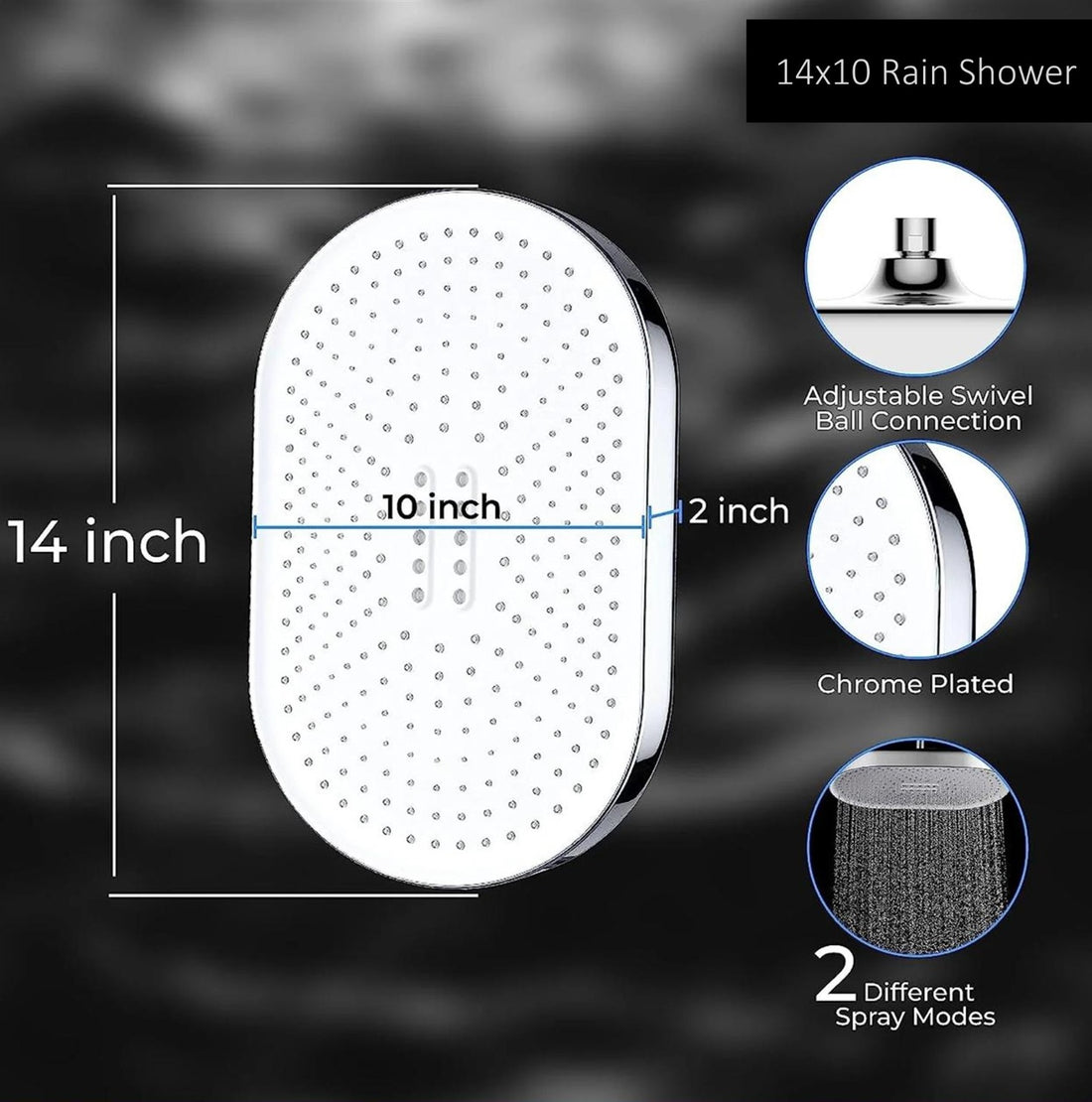 Inox Overhead Shower (14x9 Inches)