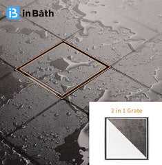 Rose Gold Square Tile Insert Drain