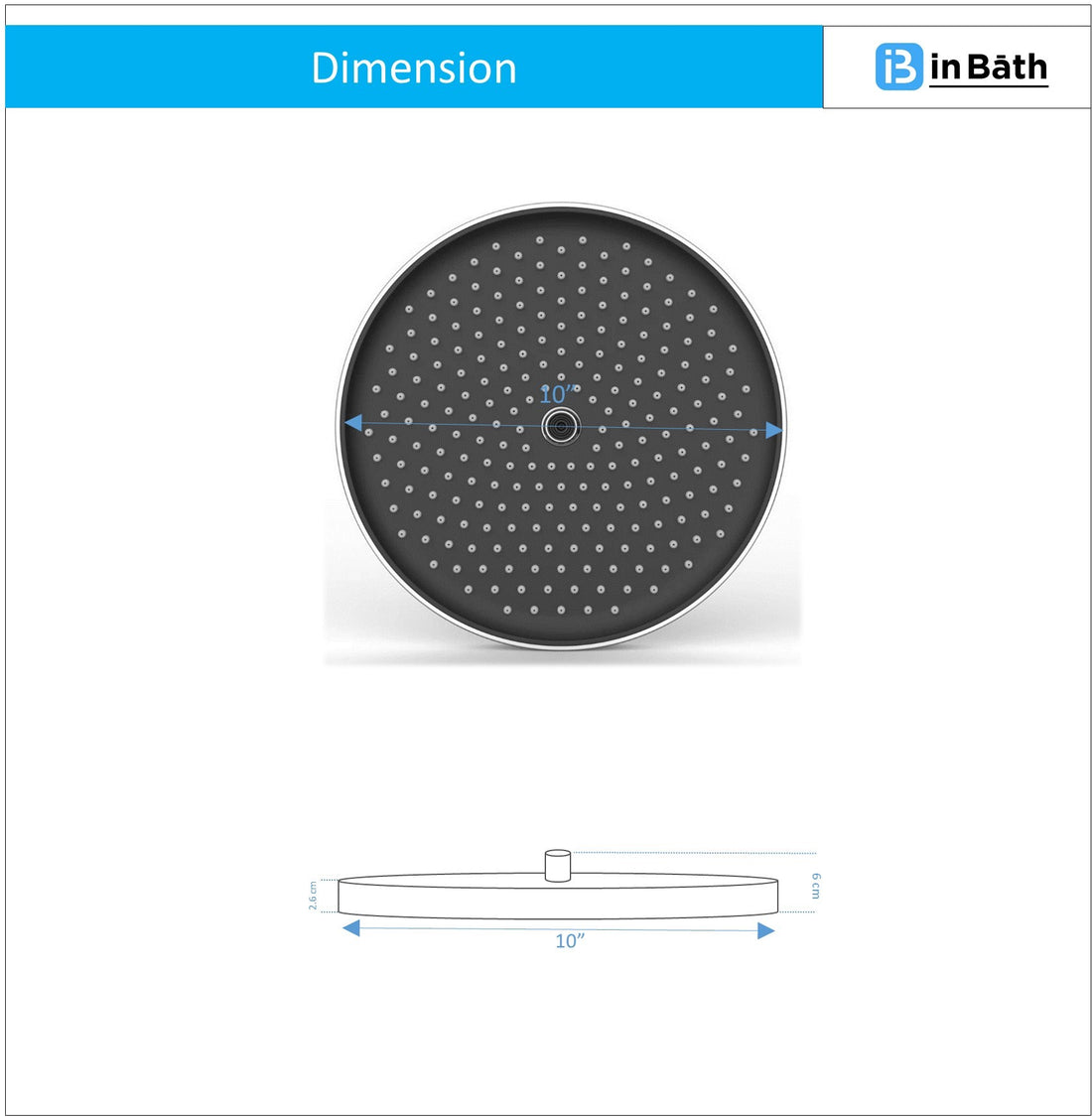 Montana 10 Inch Round Overhead Shower