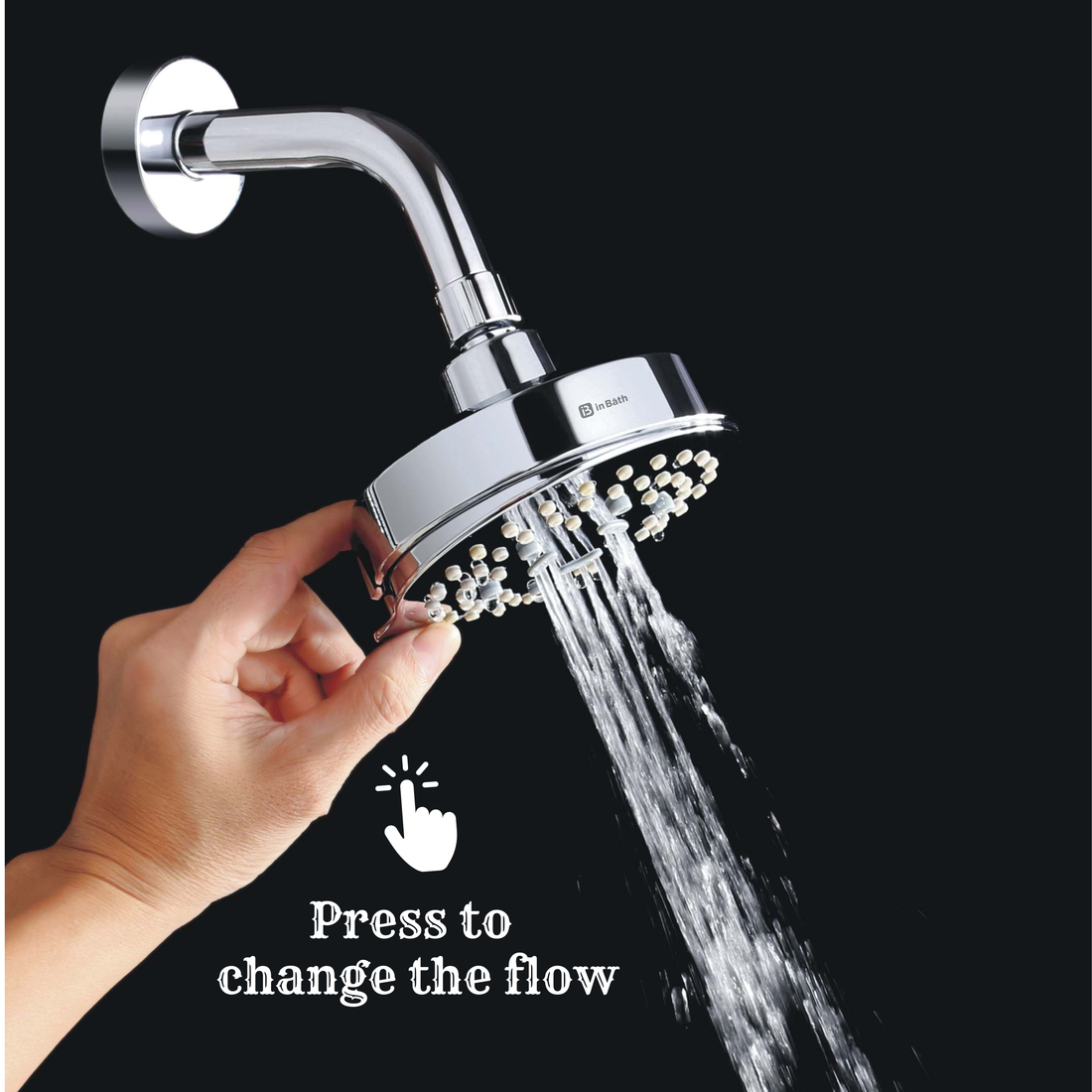 Presso 5 Inches Round Multi Flow Overhead Shower