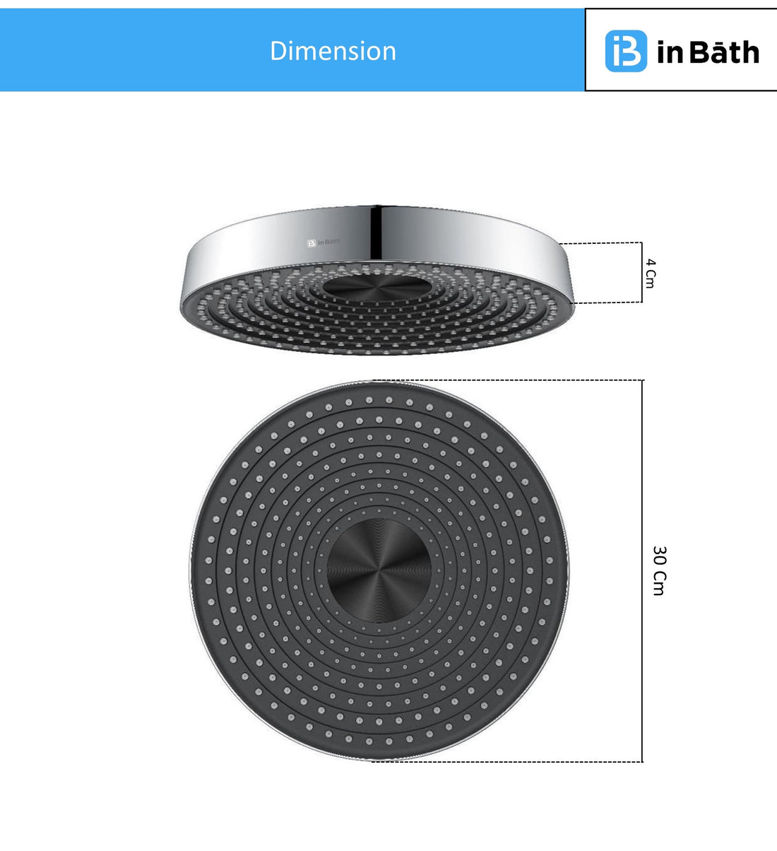 Levelz 12 Inches Round ABS Overhead Shower
